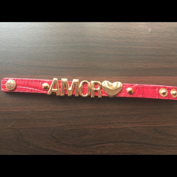 BCBG AMOR red leather bracelet - Picture 2 of 2